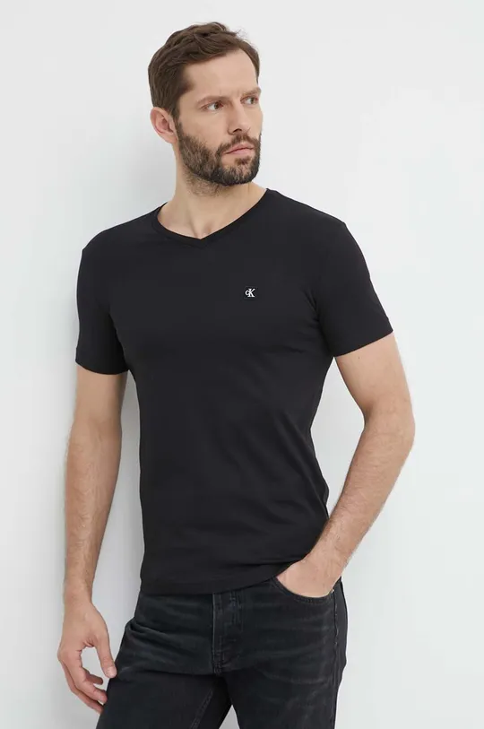 Bavlnené tričko Calvin Klein Jeans čierna