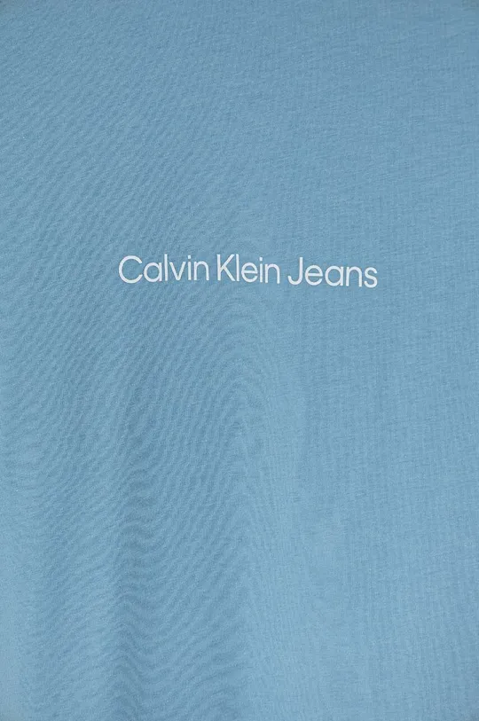 Oblačila Bombažna kratka majica Calvin Klein Jeans J30J325197 modra