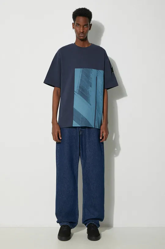 Βαμβακερό μπλουζάκι A-COLD-WALL* Strand T-Shirt σκούρο μπλε