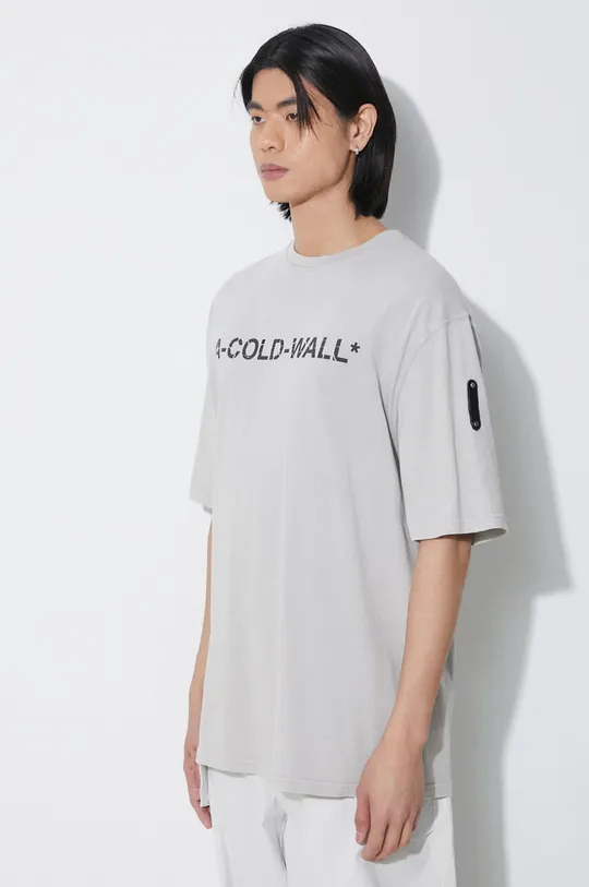 šedá Bavlněné tričko A-COLD-WALL* Overdye Logo T-Shirt