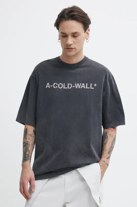 чорний Бавовняна футболка A-COLD-WALL* Overdye Logo T-Shirt