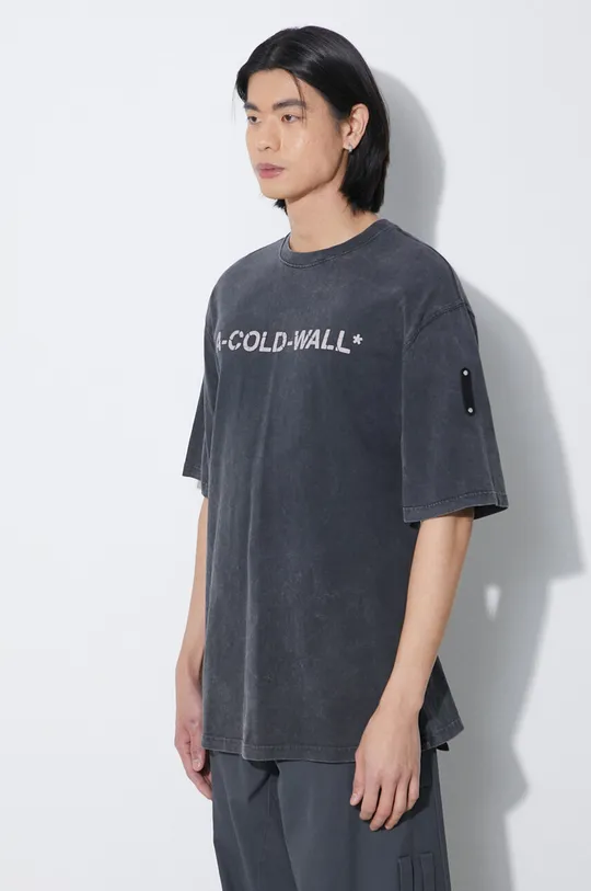 nero A-COLD-WALL* t-shirt in cotone Overdye Logo T-Shirt