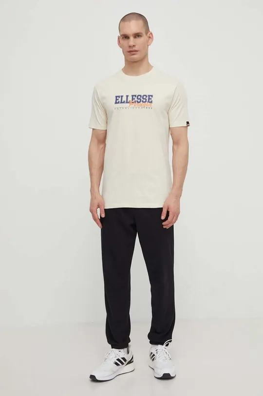 Βαμβακερό μπλουζάκι Ellesse Zagda T-Shirt μπεζ