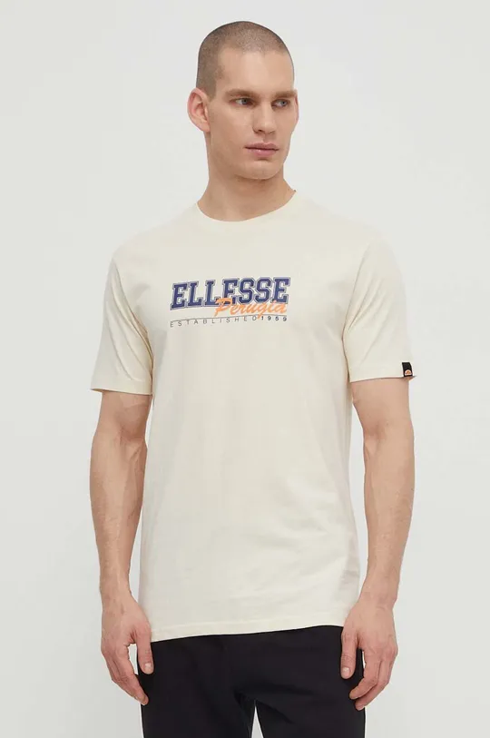 μπεζ Βαμβακερό μπλουζάκι Ellesse Zagda T-Shirt