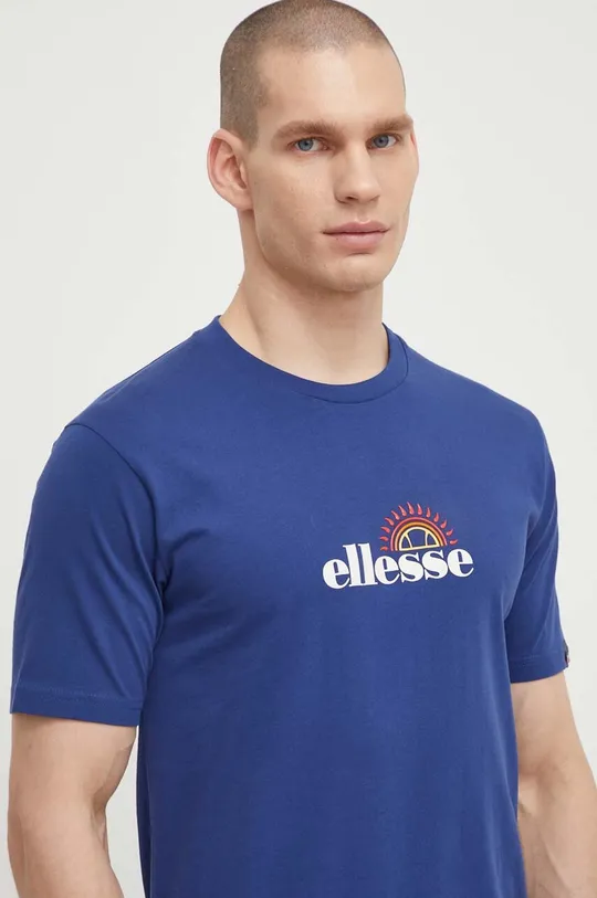 tmavomodrá Bavlnené tričko Ellesse Trea T-Shirt Pánsky