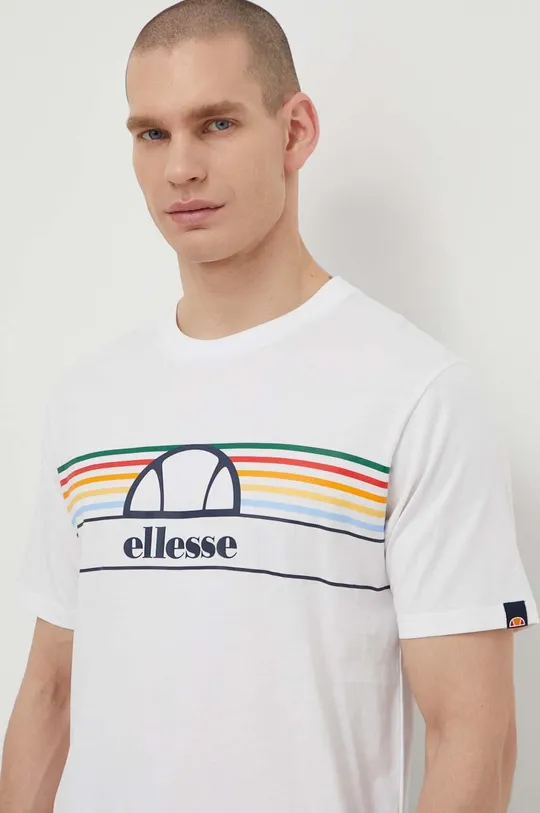 bela Bombažna kratka majica Ellesse Lentamente T-Shirt Moški