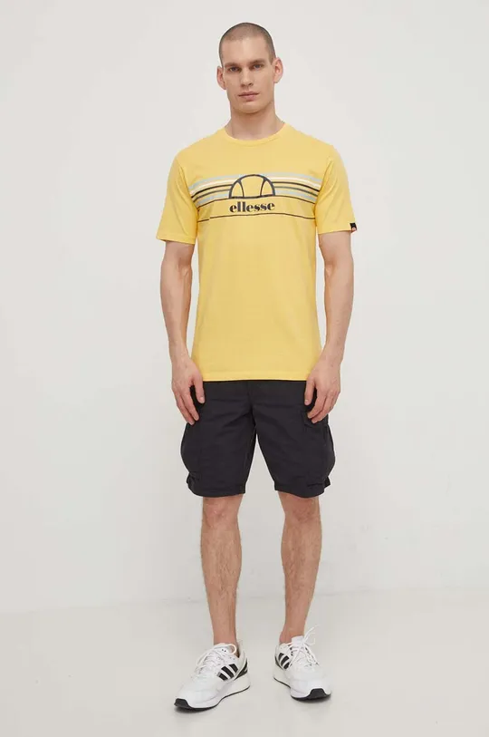 Ellesse t-shirt bawełniany Lentamente T-Shirt żółty