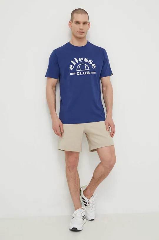 mornarsko modra Bombažna kratka majica Ellesse Club T-Shirt Moški