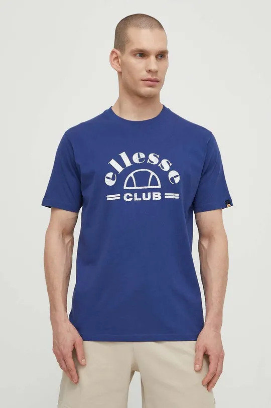 Bombažna kratka majica Ellesse Club T-Shirt mornarsko modra