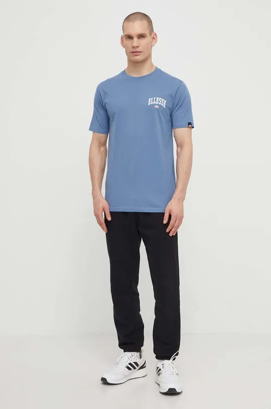 Bombažna kratka majica Ellesse Harvardo T-Shirt modra