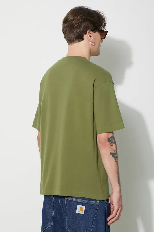 Памучна тениска Drôle de Monsieur Le T-Shirt Slogan зелен