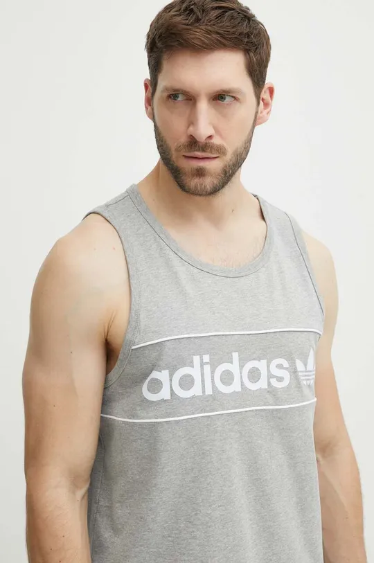 szary adidas Originals t-shirt bawełniany