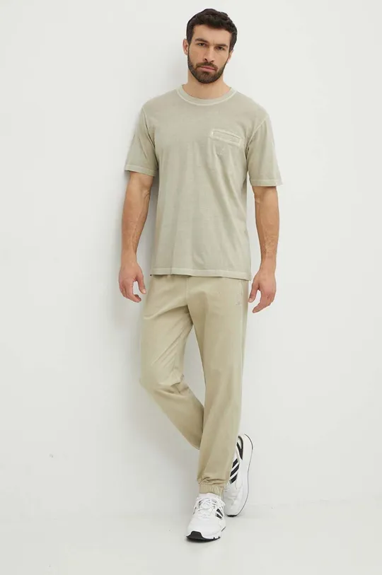 adidas Originals t-shirt bawełniany beżowy