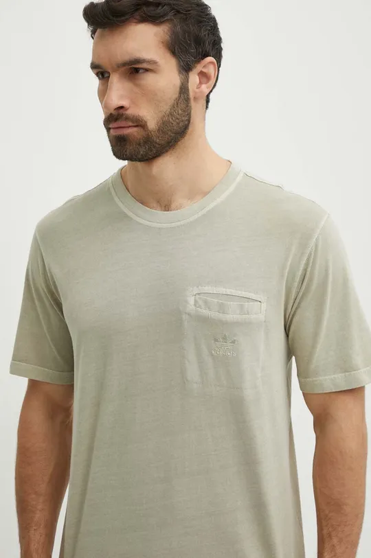 beżowy adidas Originals t-shirt bawełniany