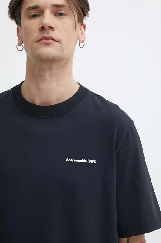 črna Bombažna kratka majica Abercrombie & Fitch