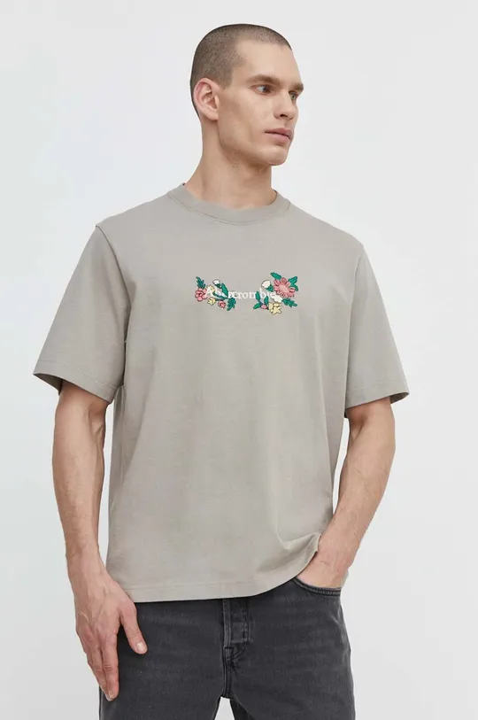 béžová Bavlnené tričko Abercrombie & Fitch Pánsky