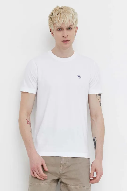 λευκό Βαμβακερό μπλουζάκι Abercrombie & Fitch