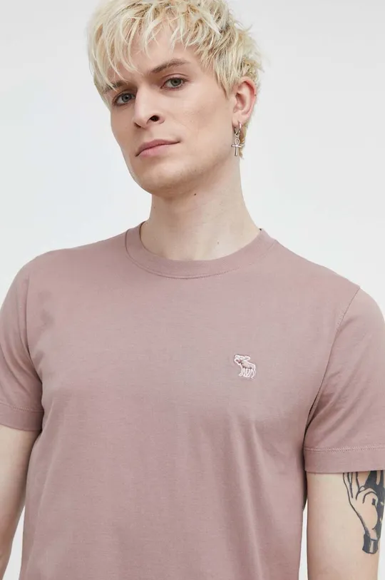 różowy Abercrombie & Fitch t-shirt bawełniany Męski