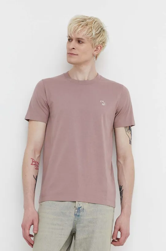 różowy Abercrombie & Fitch t-shirt bawełniany
