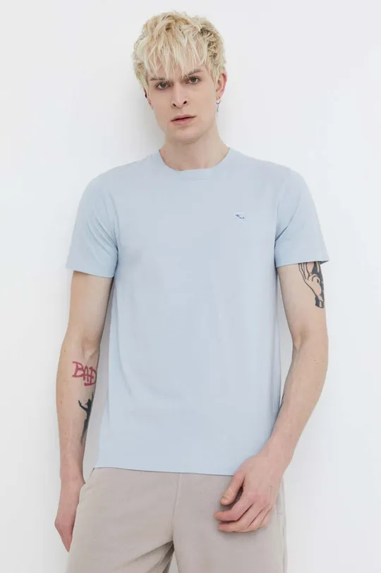 niebieski Abercrombie & Fitch t-shirt bawełniany Męski