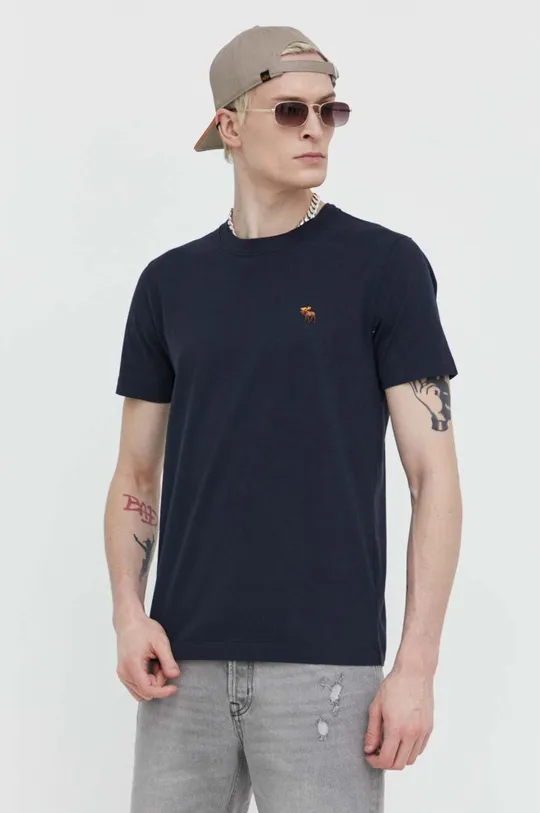 granatowy Abercrombie & Fitch t-shirt bawełniany