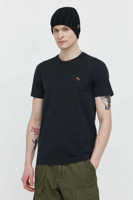 μαύρο Βαμβακερό μπλουζάκι Abercrombie & Fitch