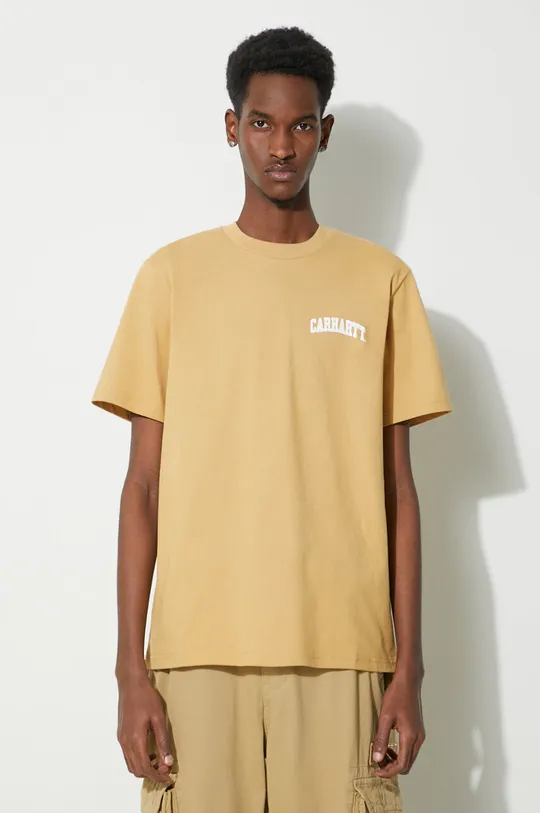 beige Carhartt WIP cotton t-shirt S/S University Script T-Shirt Men’s