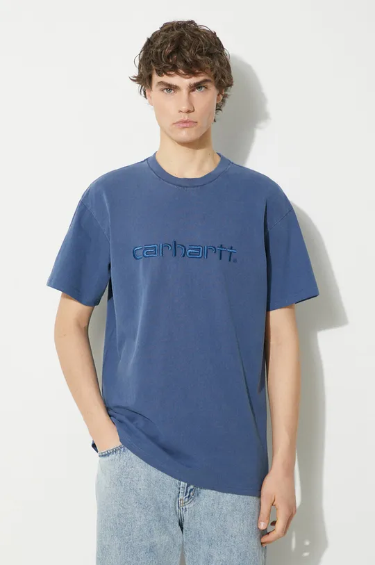 σκούρο μπλε Βαμβακερό μπλουζάκι Carhartt WIP S/S Duster T-Shirt Ανδρικά