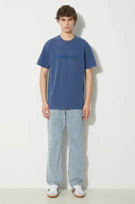 Бавовняна футболка Carhartt WIP S/S Duster T-Shirt темно-синій