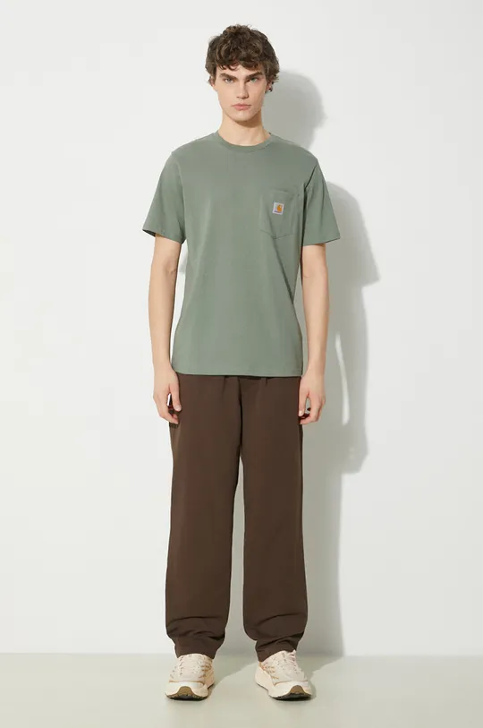 Bavlnené tričko Carhartt WIP S/S Pocket T-Shirt zelená
