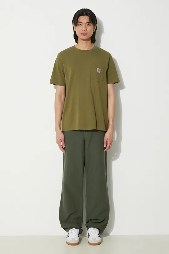 Памучна тениска Carhartt WIP S/S Pocket T-Shirt зелен
