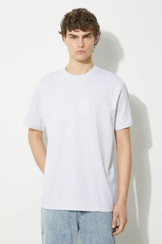 серый Хлопковая футболка Carhartt WIP S/S Script Embroidery T-Shirt Мужской