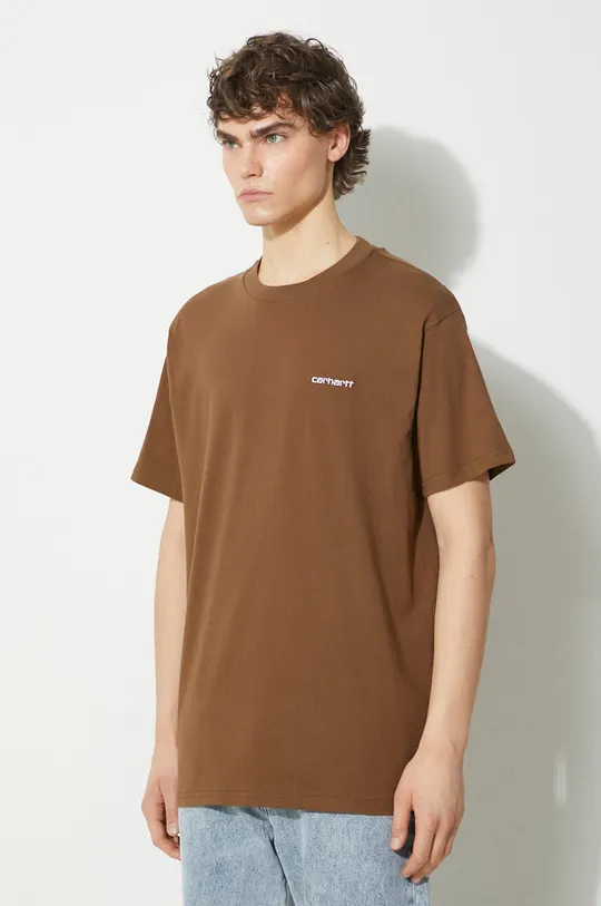 brown Carhartt WIP cotton t-shirt S/S Script Embroidery T-Shirt