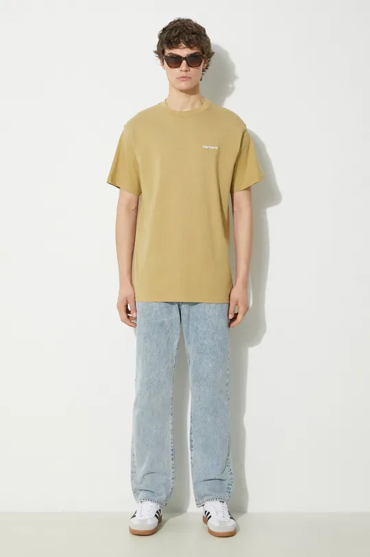 Carhartt WIP cotton t-shirt S/S Script Embroidery T-Shirt beige