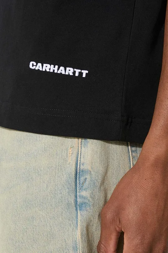 čierna Bavlnené tričko Carhartt WIP S/S Link Script T-Shirt