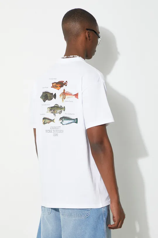 biały Carhartt WIP t-shirt bawełniany S/S Fish T-Shirt