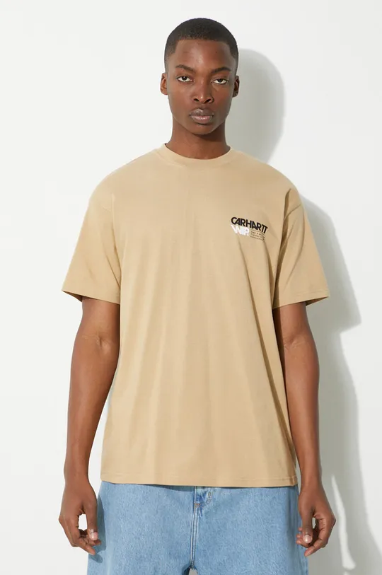 beige Carhartt WIP cotton t-shirt S/S Contact Sheet T-Shirt Men’s