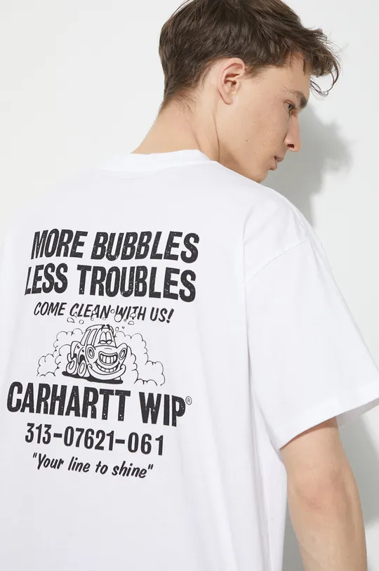 bílá Bavlněné tričko Carhartt WIP S/S Less Troubles T-Shirt Pánský