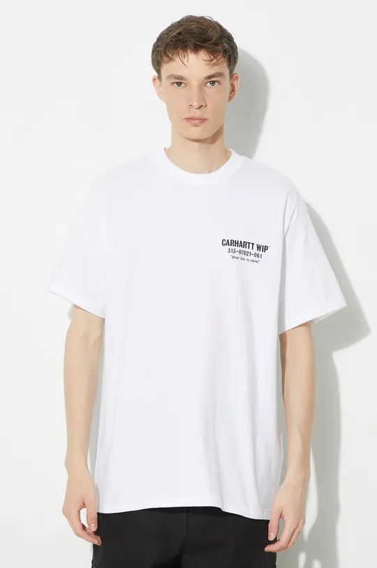 Carhartt WIP cotton t-shirt S/S Less Troubles T-Shirt white