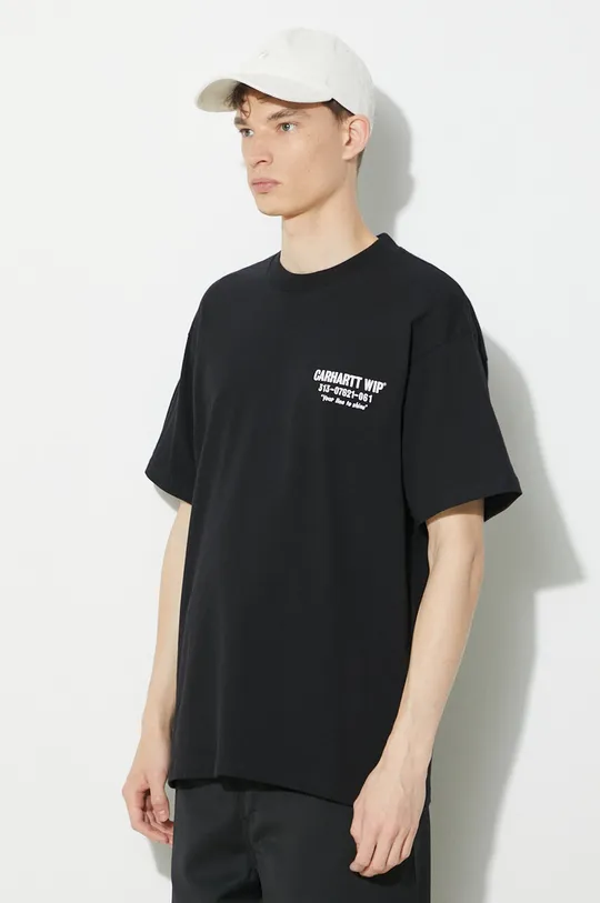 czarny Carhartt WIP t-shirt bawełniany S/S Less Troubles T-Shirt