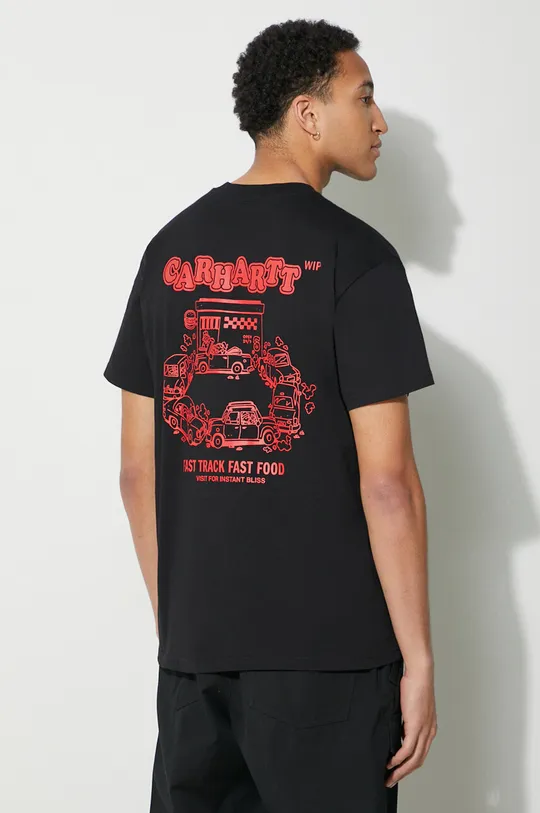 black Carhartt WIP cotton t-shirt S/S Fast Food T-Shirt Men’s