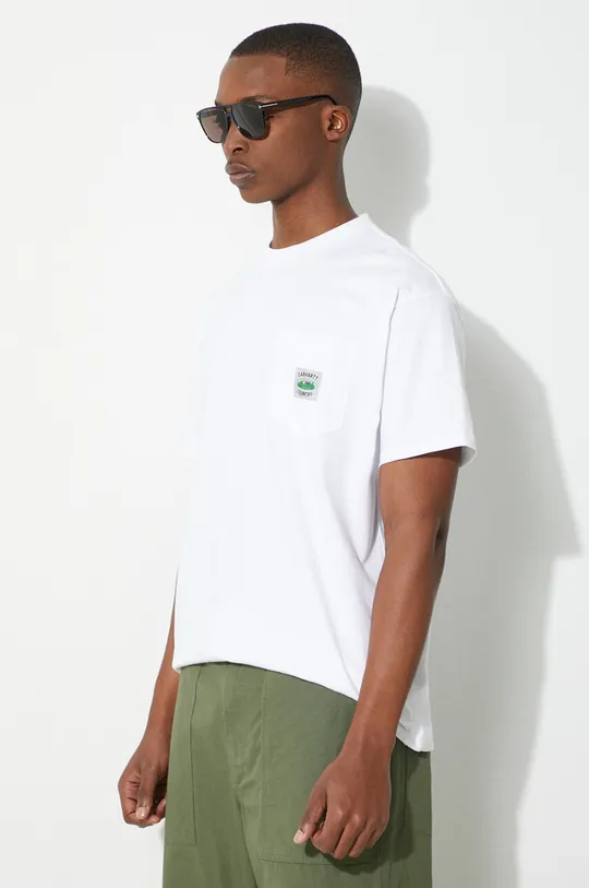 white Carhartt WIP cotton t-shirt S/S Field Pocket T-Shirt
