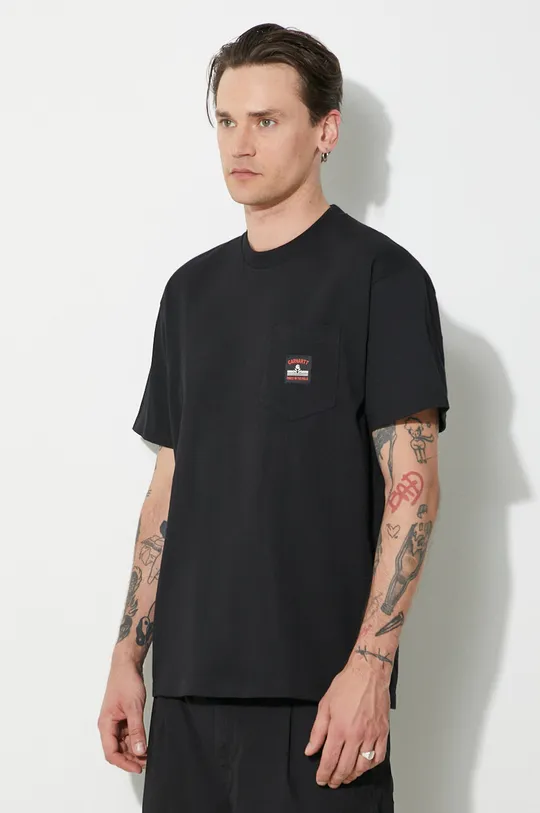 black Carhartt WIP cotton t-shirt S/S Field Pocket T-Shirt