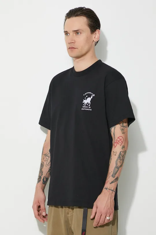 negru Carhartt WIP tricou din bumbac S/S Icons T-Shirt