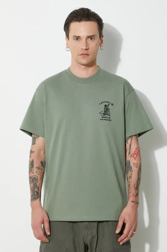 зелёный Хлопковая футболка Carhartt WIP S/S Icons T-Shirt Мужской