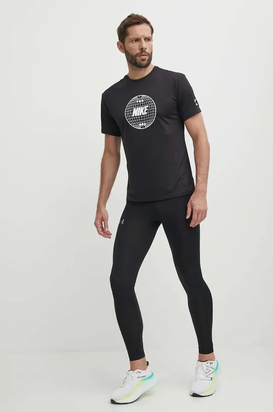 Kratka majica za vadbo Nike Lead Line črna