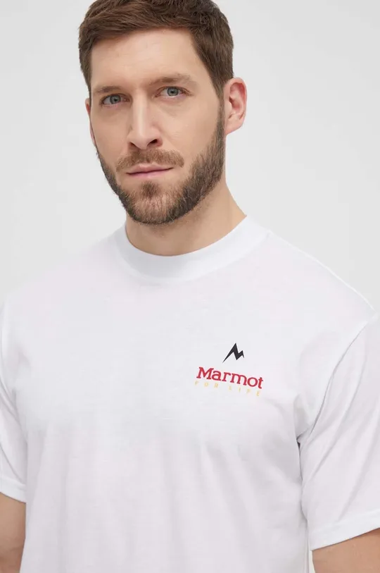 biały Marmot t-shirt sportowy Marmot For Life