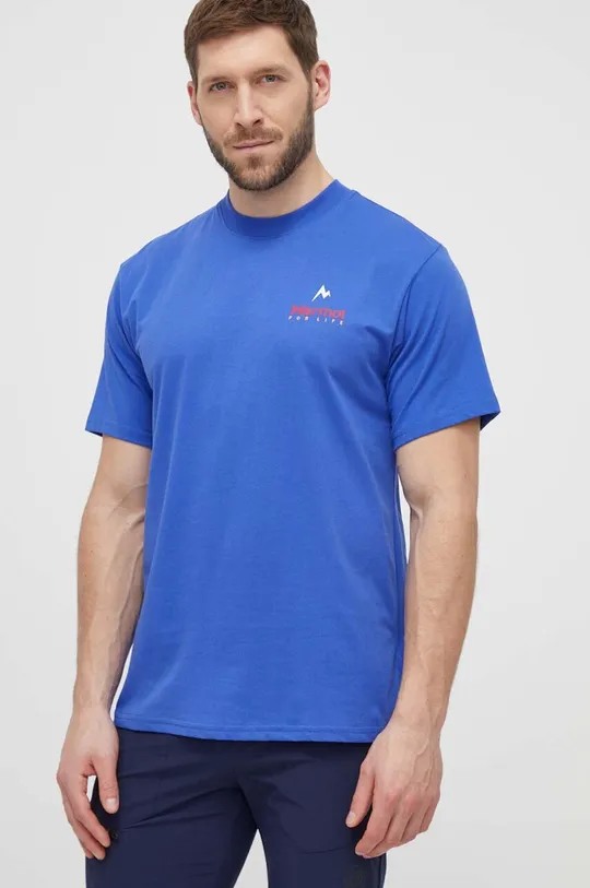 niebieski Marmot t-shirt sportowy Marmot For Life Męski