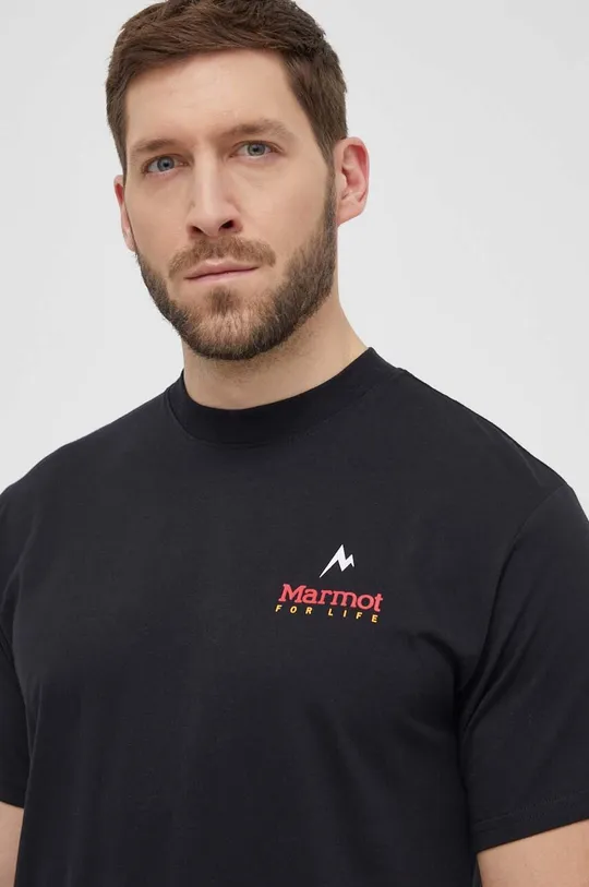 czarny Marmot t-shirt sportowy Marmot For Life