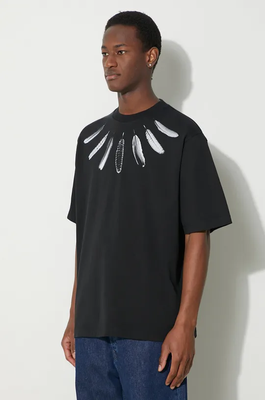 чёрный Хлопковая футболка Marcelo Burlon Collar Feathers Over